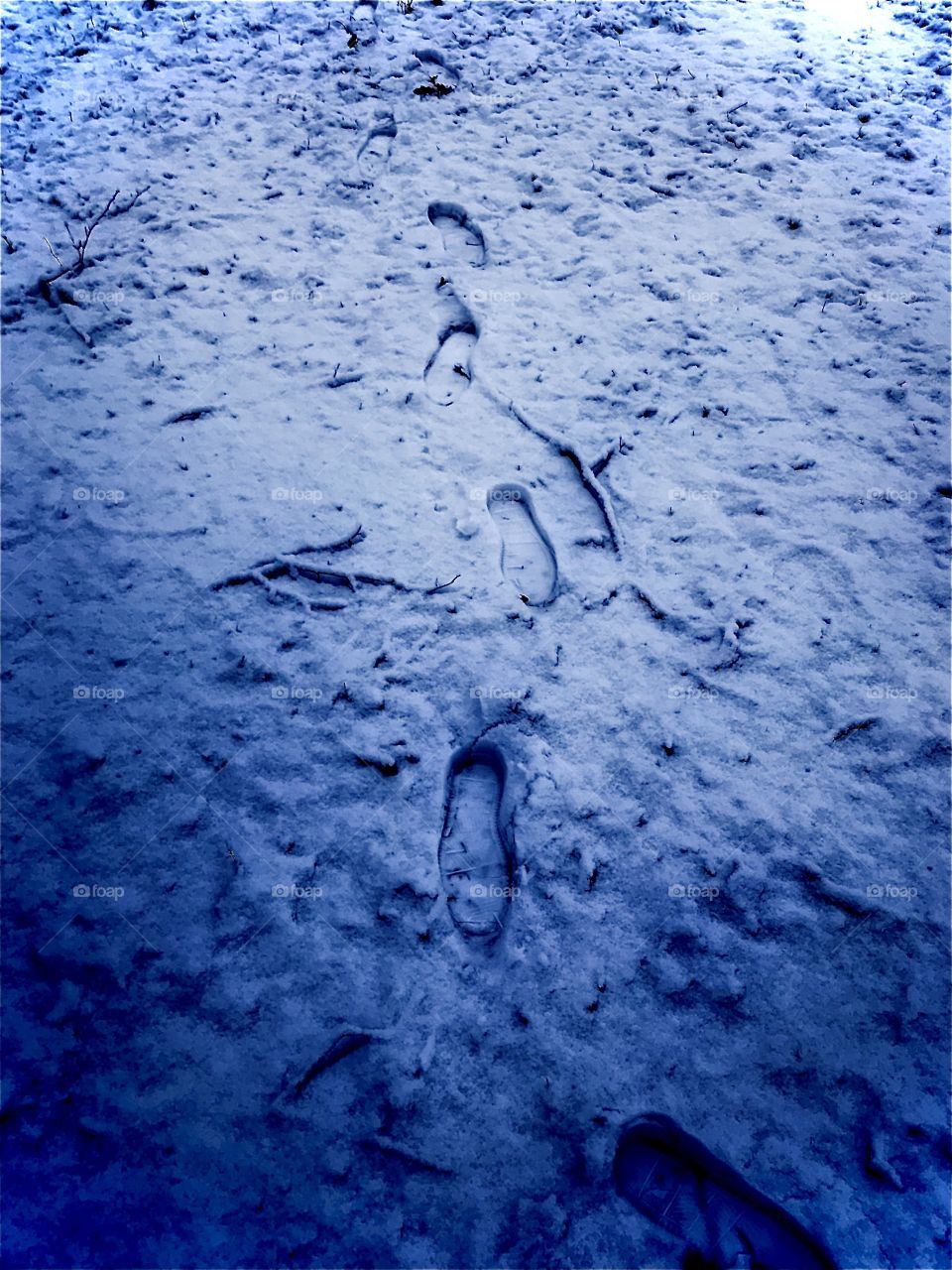 Footsteps on snow