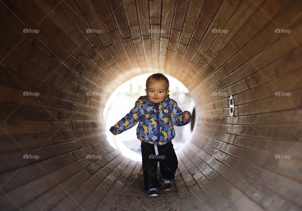 through the tunnel