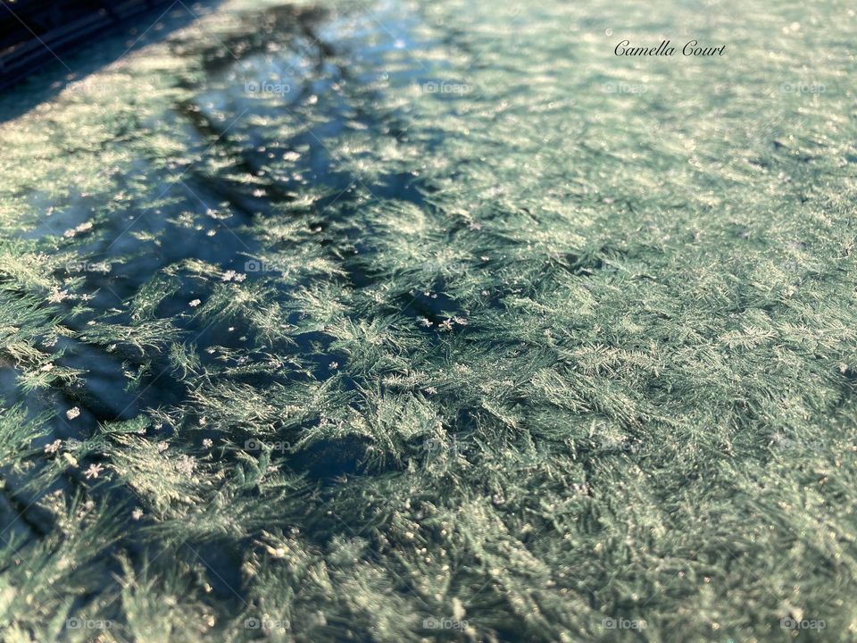 Frozen crackles on my window shield