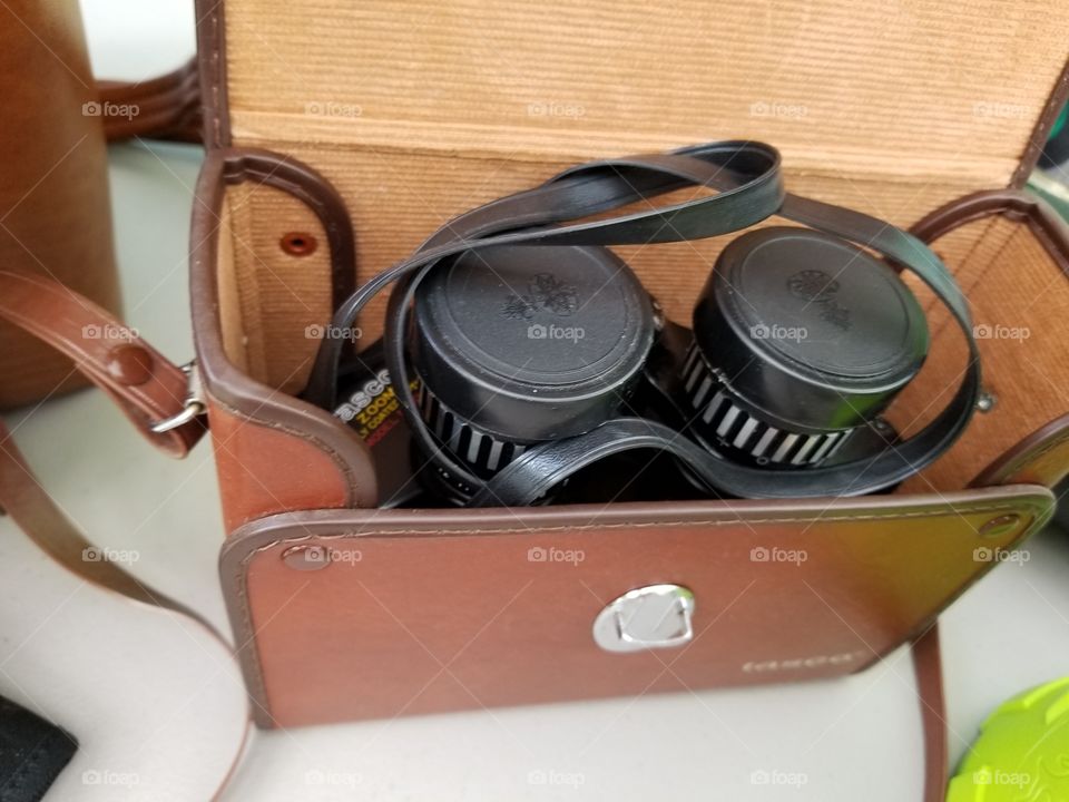 Binoculars and Bag