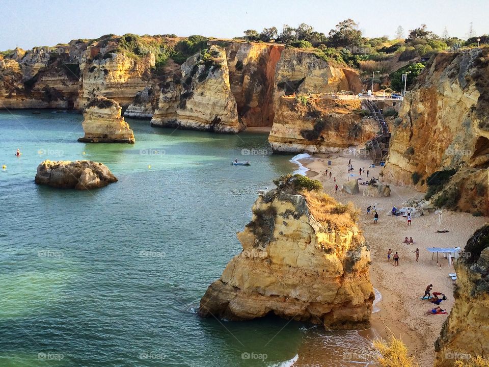 High angle view of beach at portugal