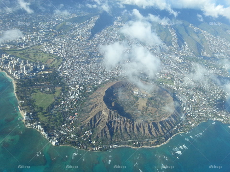 Oahu. Oahu from the plane