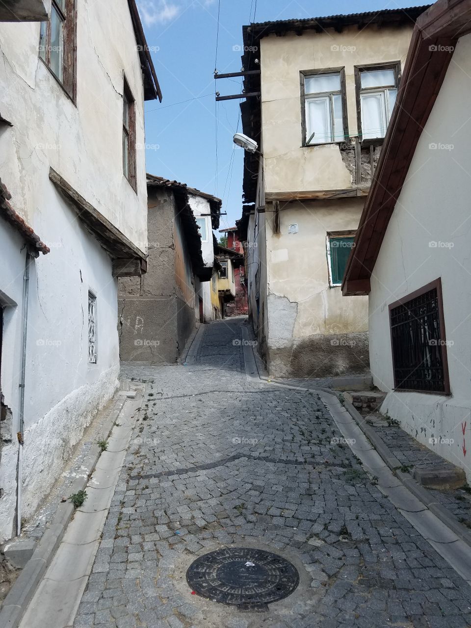 city streets inside of the ankara castle in Turkey