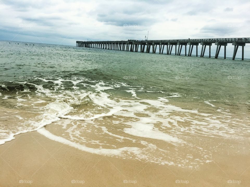 Florida coast line and pier