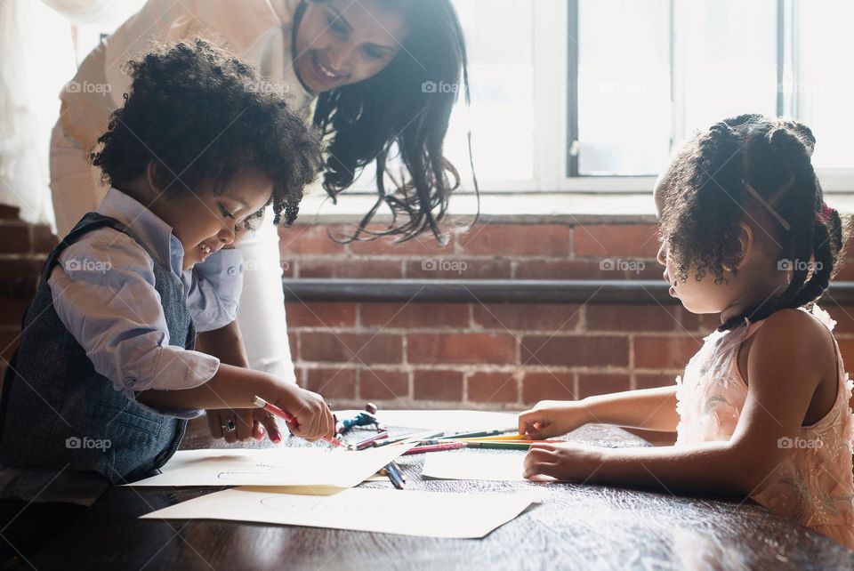 Kids Coloring With Mom