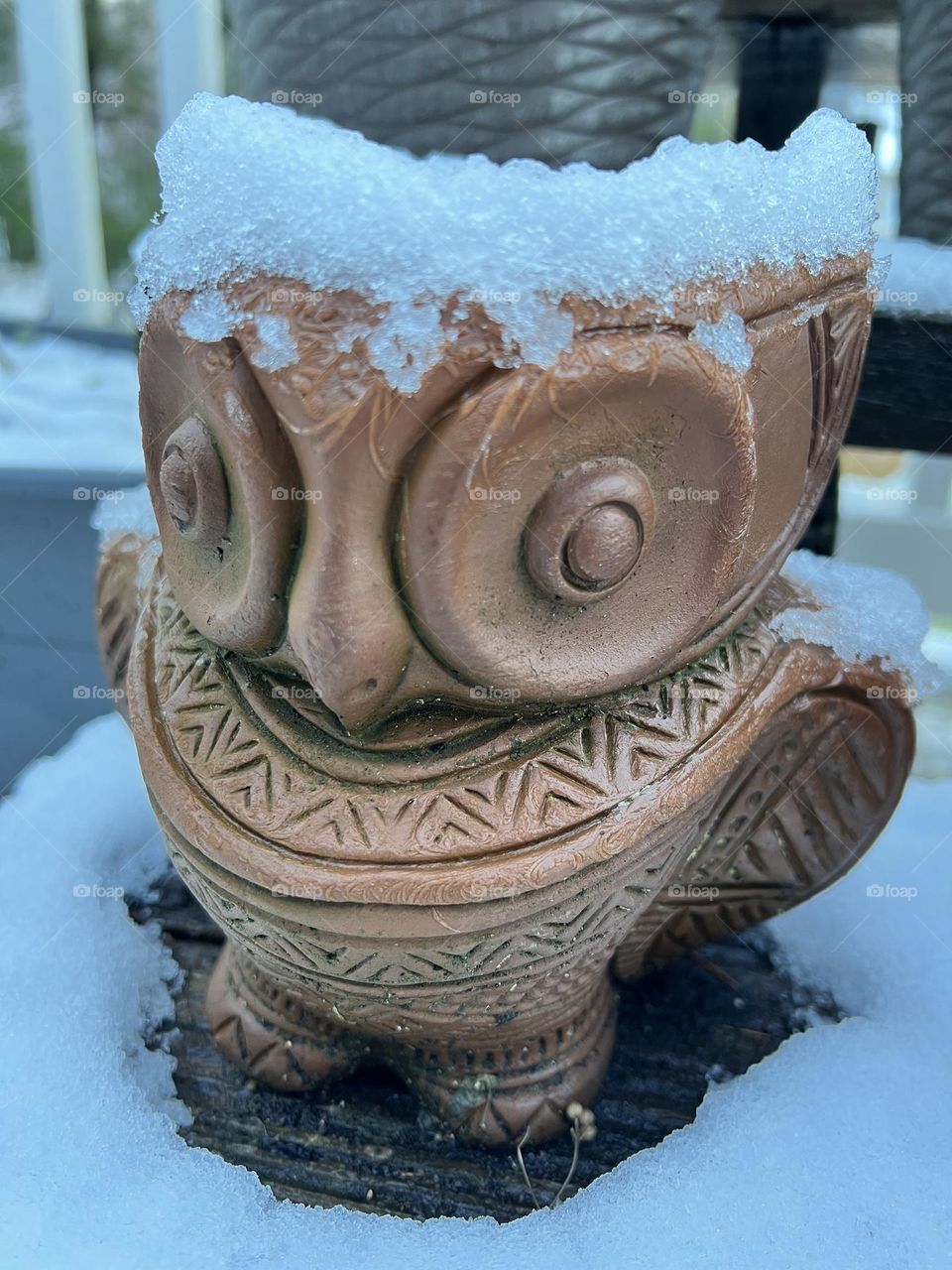 Frosty the owl pot 