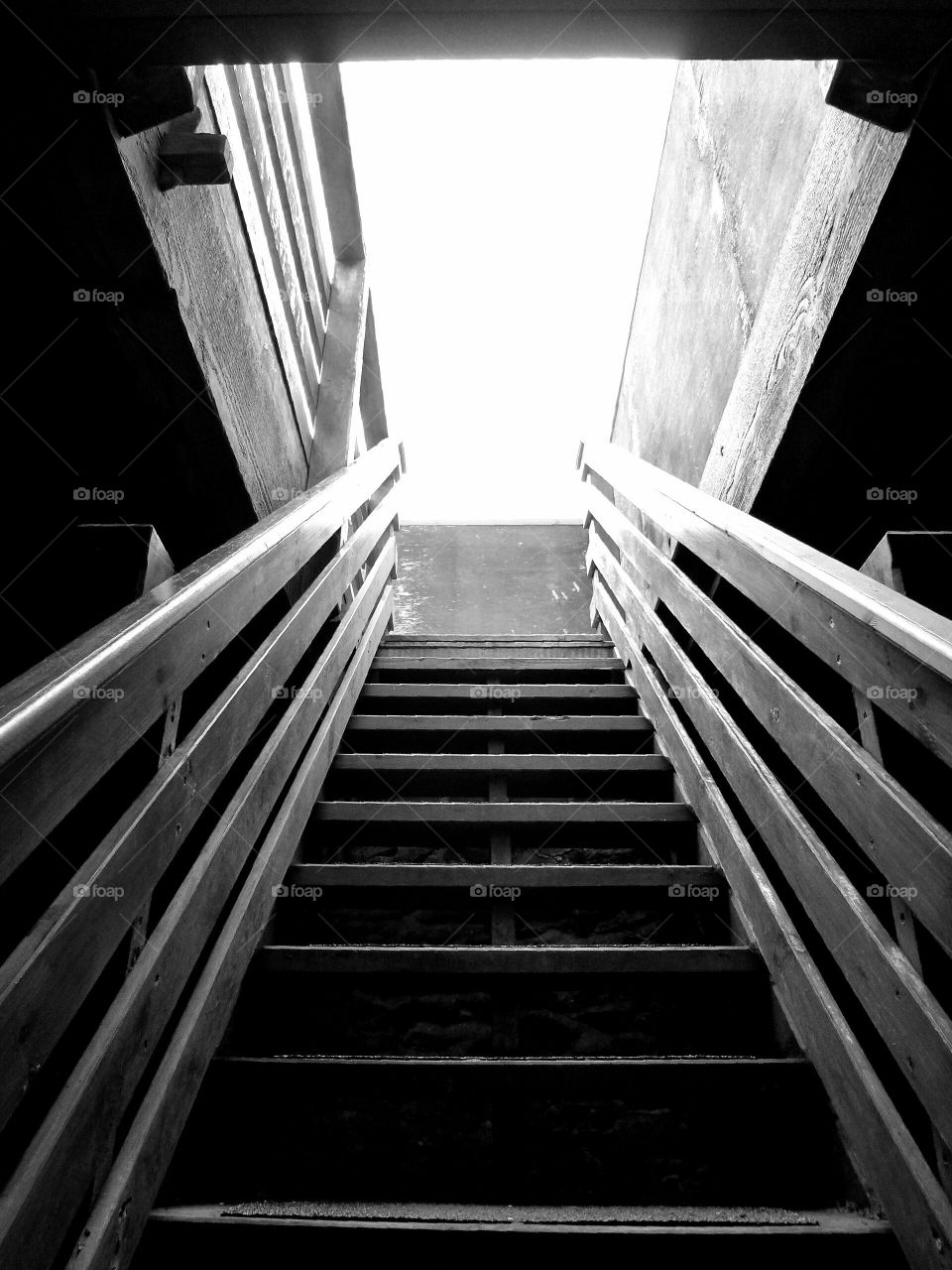monochrome stairway