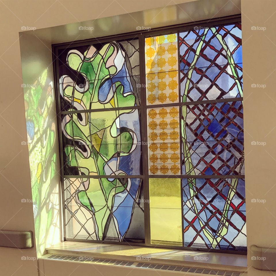 Stained glass windowsill 