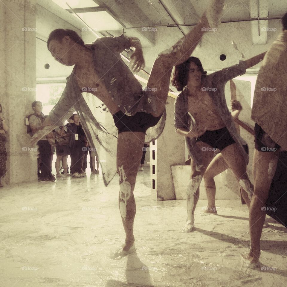 Dancers in motion. So bendy and beautiful. Very lucky to bump into them at the Art museum in Taipei.