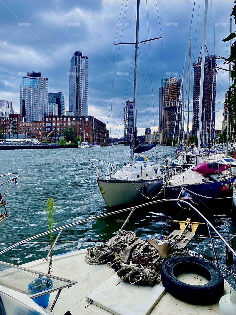 A different day and different weather can make a place look completely changed as in the case of “Newtown Creek” in LIC, Queens by the “Pulaski Bridge”. The turquoise “East River” shimmers brightly today like never before. 2023. Hypnotic Productions