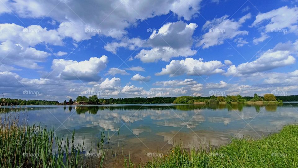 nature landscape lake summer time