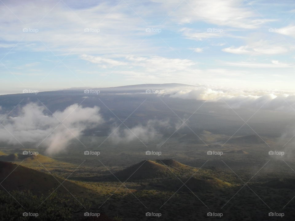 View of Mauna Loa from Mauna Kea. 