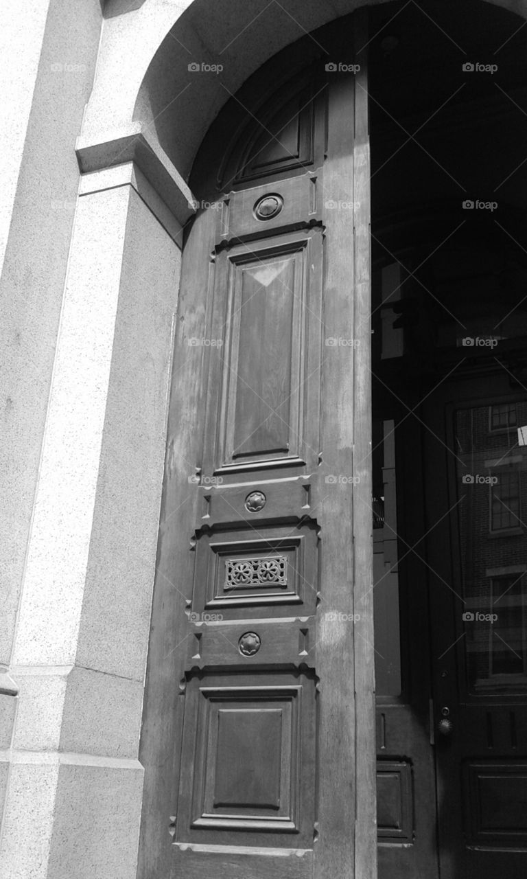 monochrome doorway