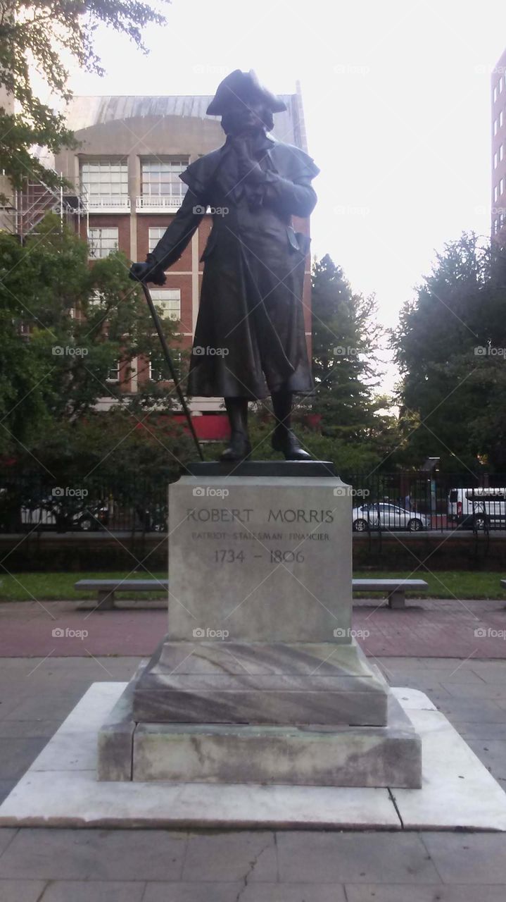 Robert Morris Statue,Financier of the American Revolution,Philadelphia Pa.,Also the namesake of MORRISVILLE Pa.