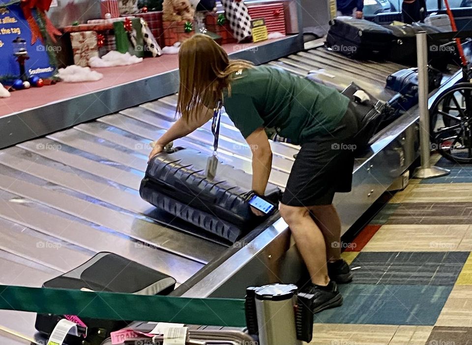 Woman working at the airport