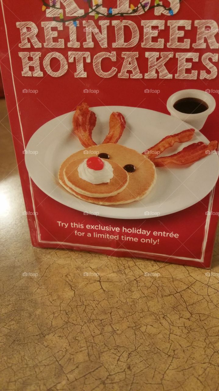 Reindeer pancake. went to Bob Evans for breakfast, thought this was adorable.