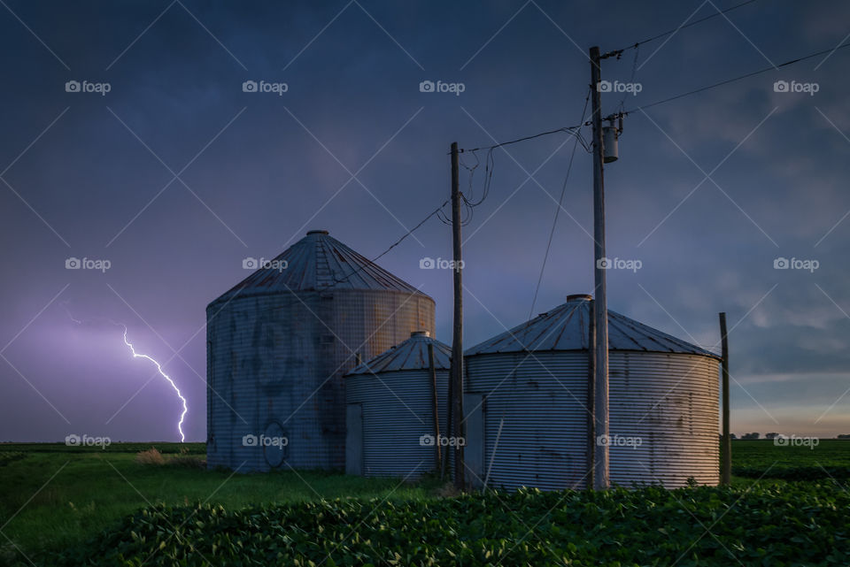 Scenic view of lightning in rural area