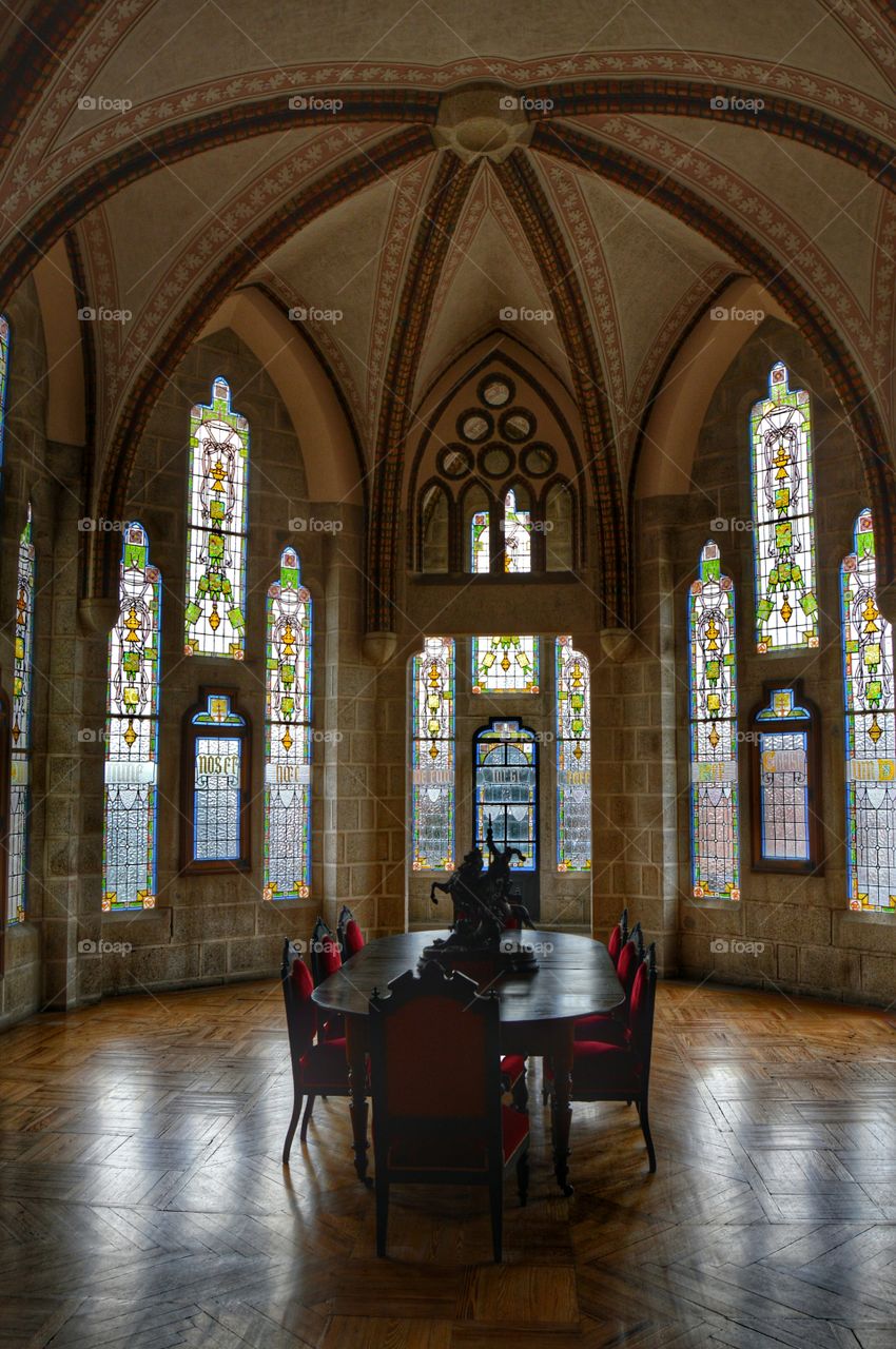 Dining room. Main dining room at Episcopal Palace of Astorga, Spain