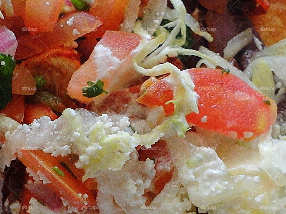 Closeup of a tostada