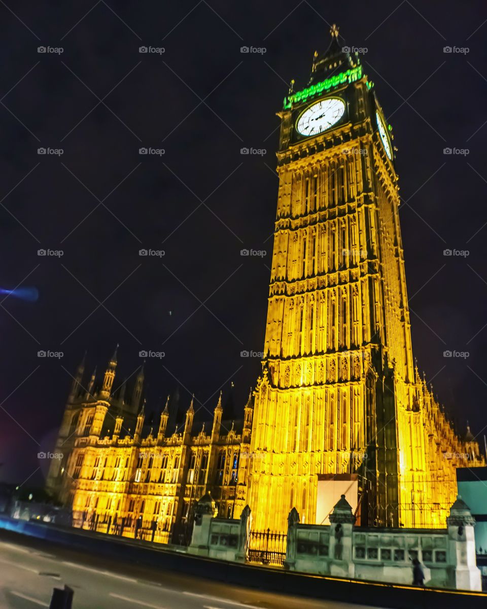 Low angle view of Big Ben in London, UK.
