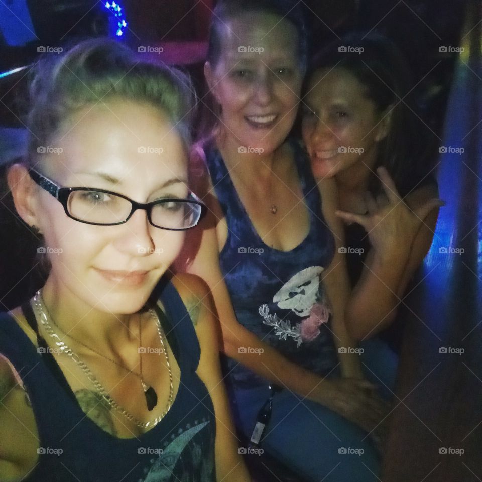 my mother and her friend and I at the bar