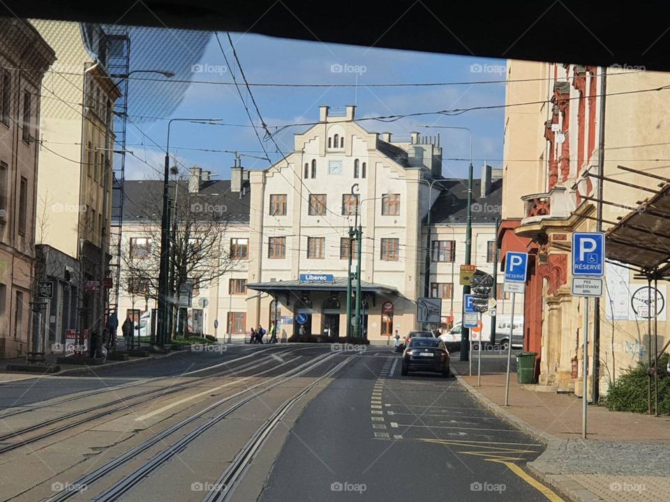 street with tram tract