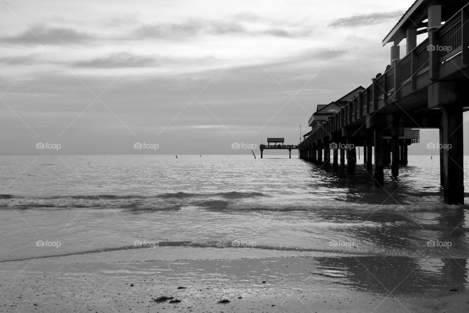 On the beach by the pier 