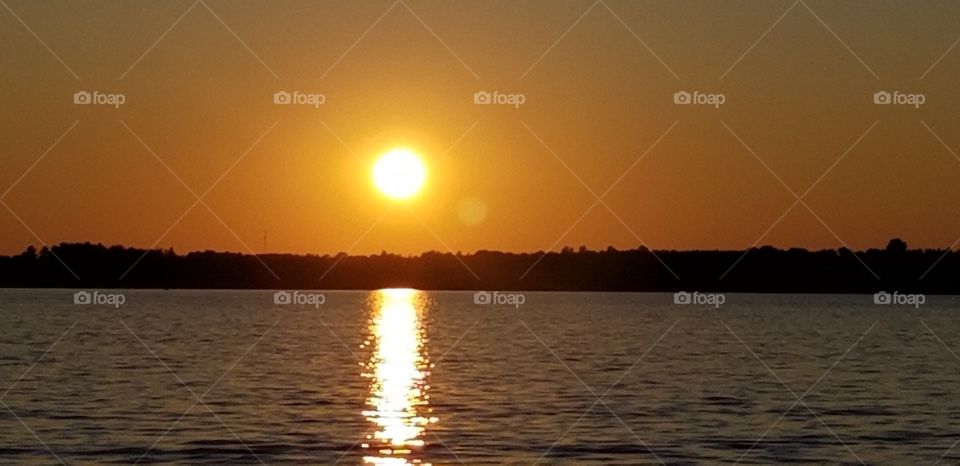 Evening Sunset on Lake