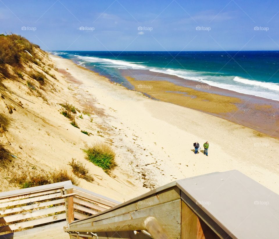Couple walking on a beach