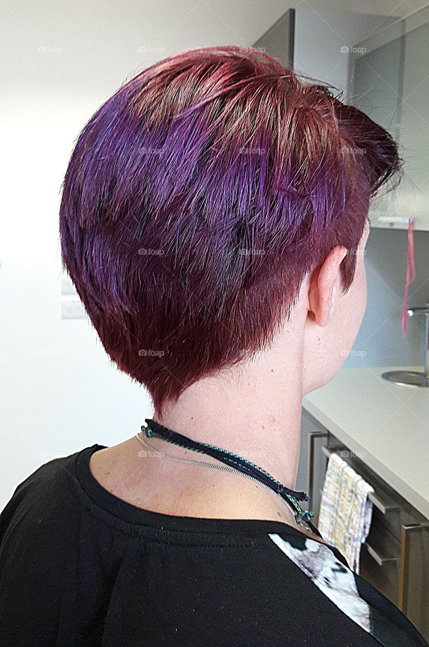 Short Coloured Purple Hair