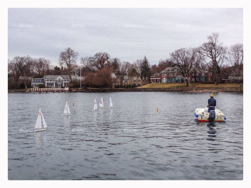 Model sailboat racing