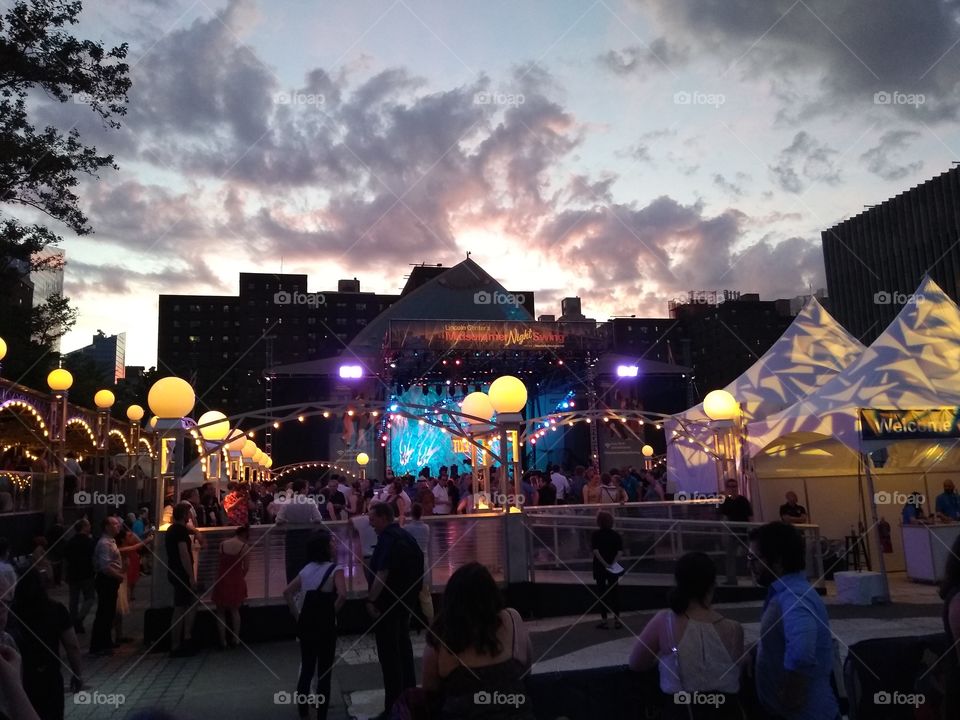 Sunset at Midsummer Nights Swing NYC