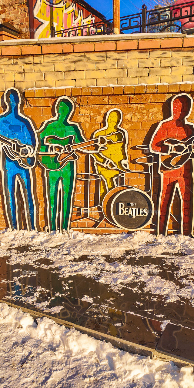 Monument to the great group of the Beatles