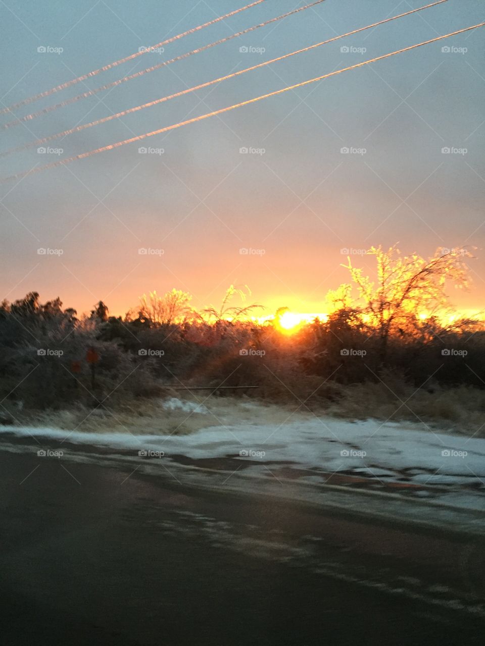 Icy sunset