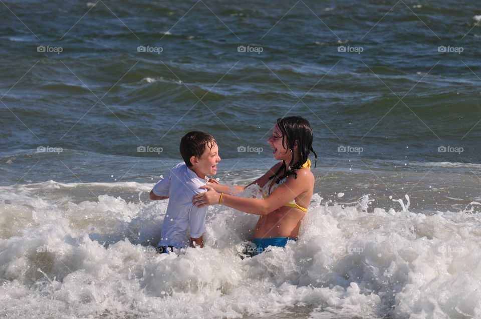 Frivolity in the ocean waves 