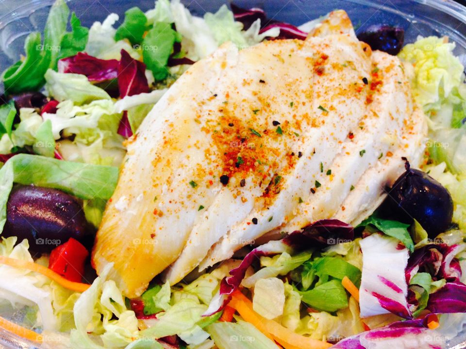 Close-up of chicken salad
