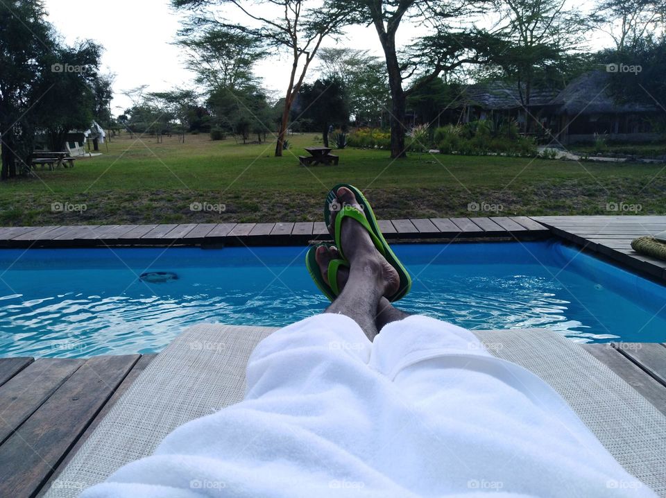 Waiting for the sunset after enjoying amazing swimming session.