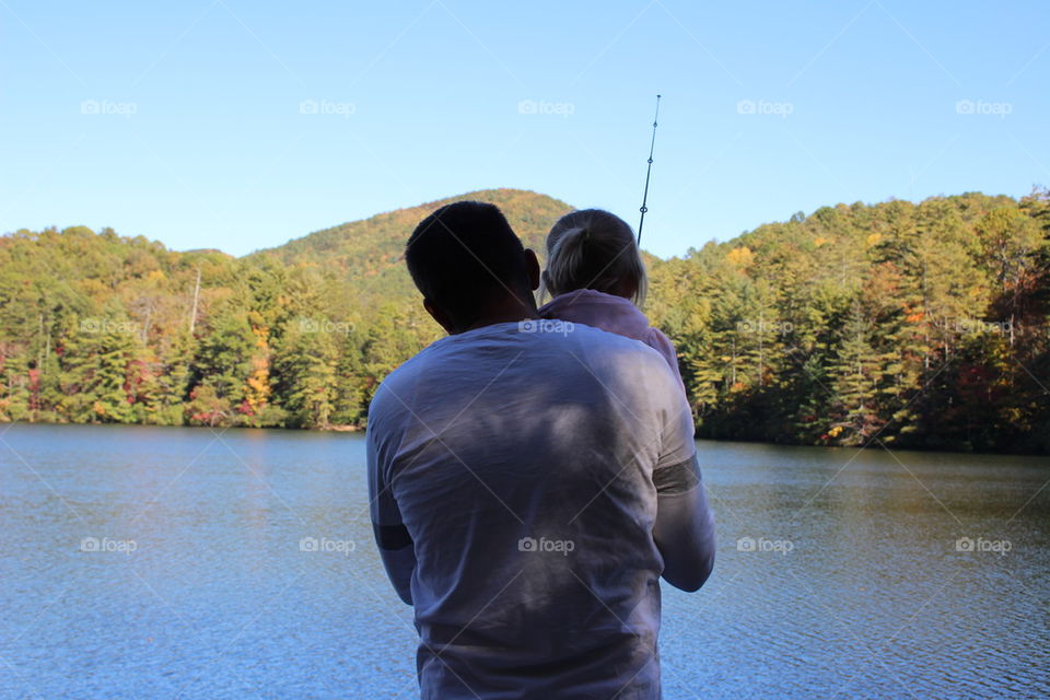 Father daughter fishing