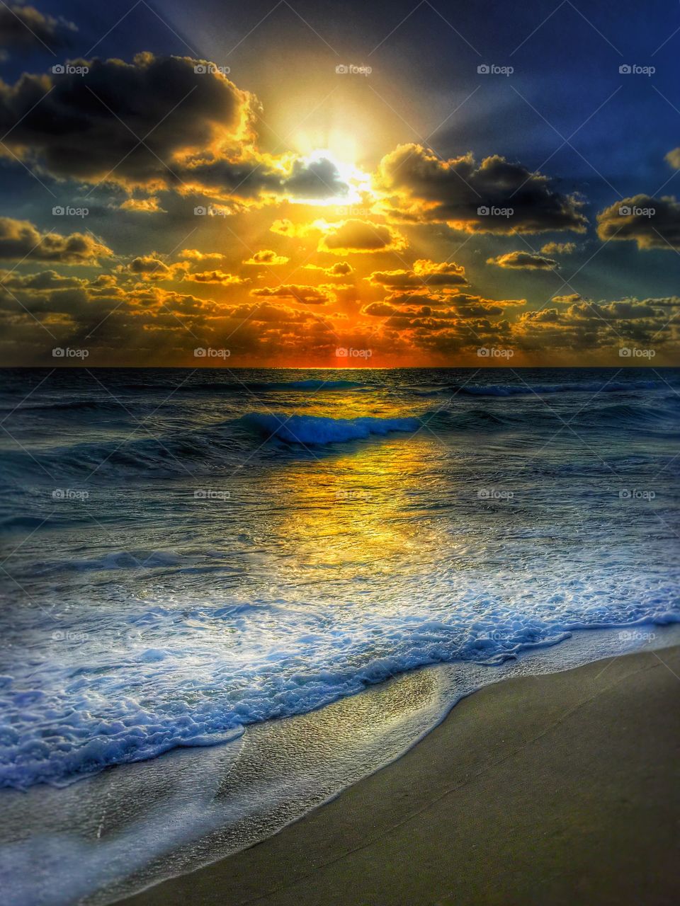 Sunlight reflection on beach