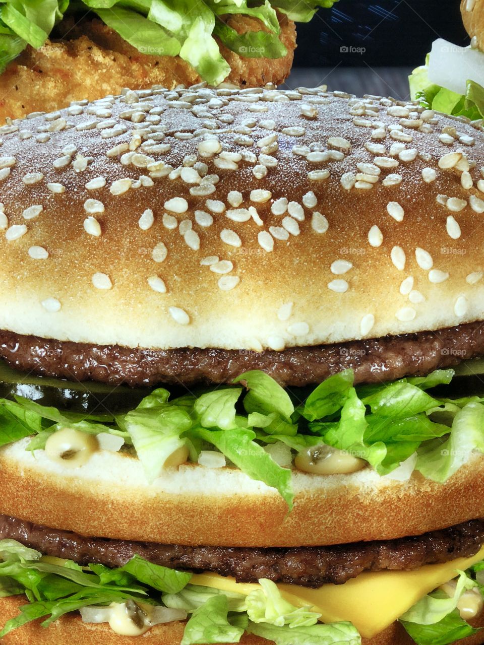 Close up of a burger