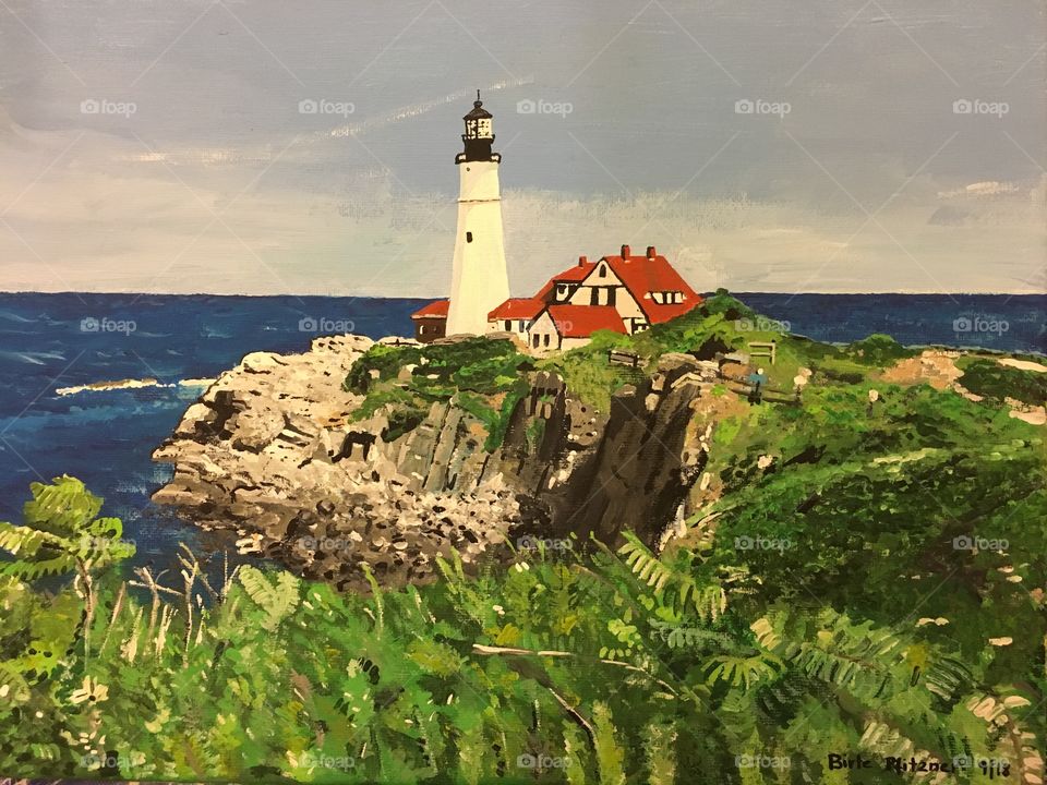 My painting of the Portland Head Lighthouse