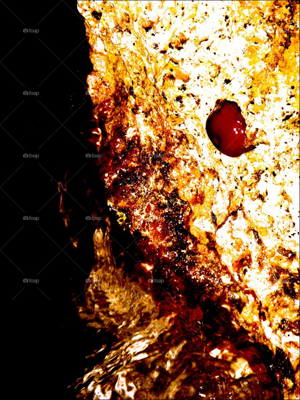 Sea waters in rock with a red apple sea life beautiful summer feeling amazing nature scape exploring season holidays mood