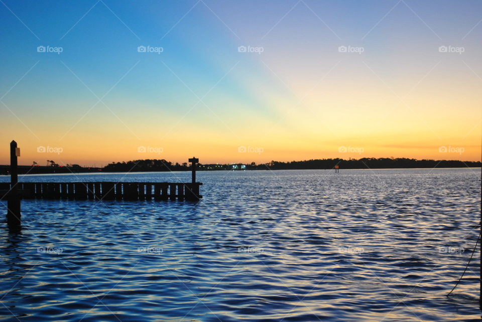 Beautiful sunset at the pier