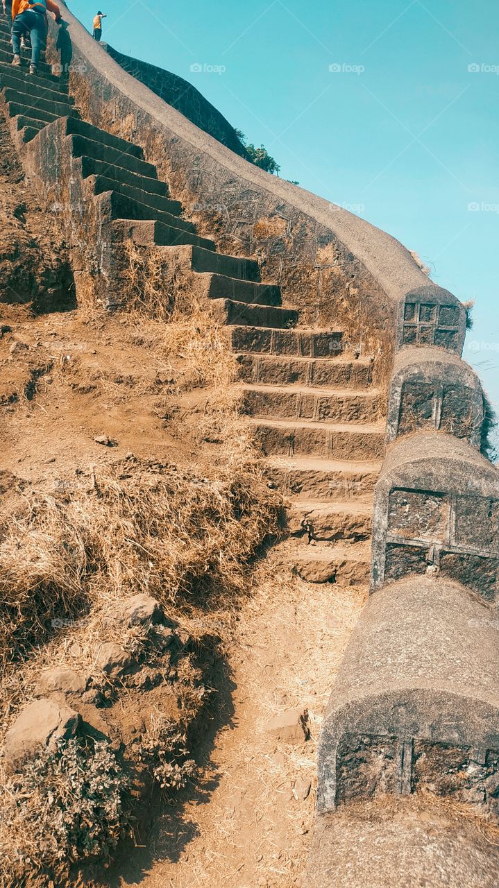 Rajgad Fort Gunjavane maharashtra Staircase View Shot on Camera