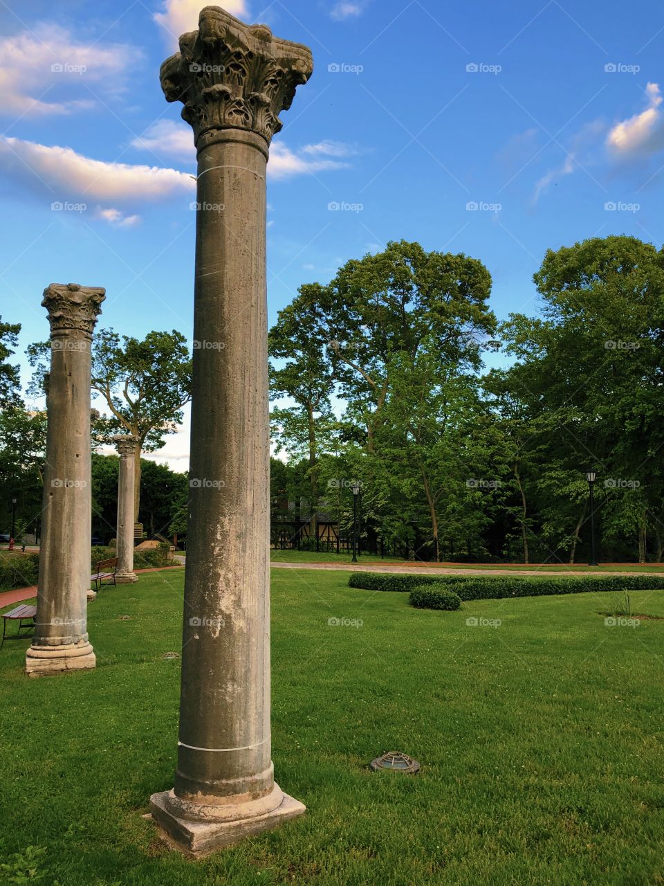 Outdoor Observatory, Long Island Observatory, Landscape Outside Observatory, Beautiful Landscape, Stone Columns 