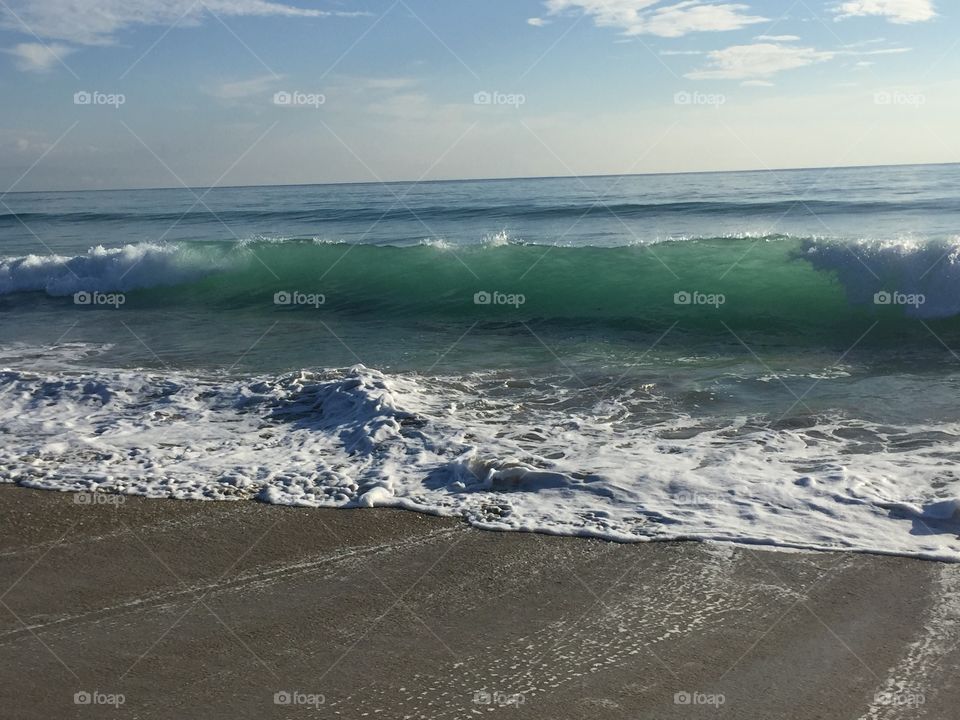 Beautifully lit Florida waves