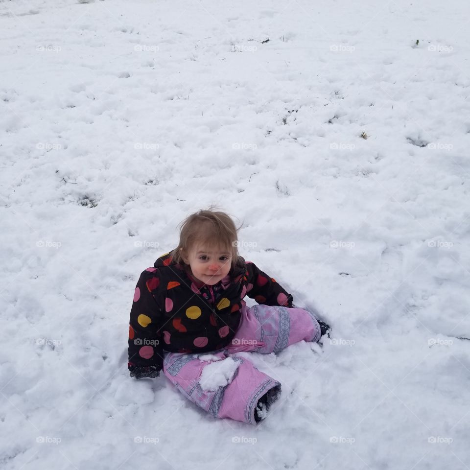 playing in snow