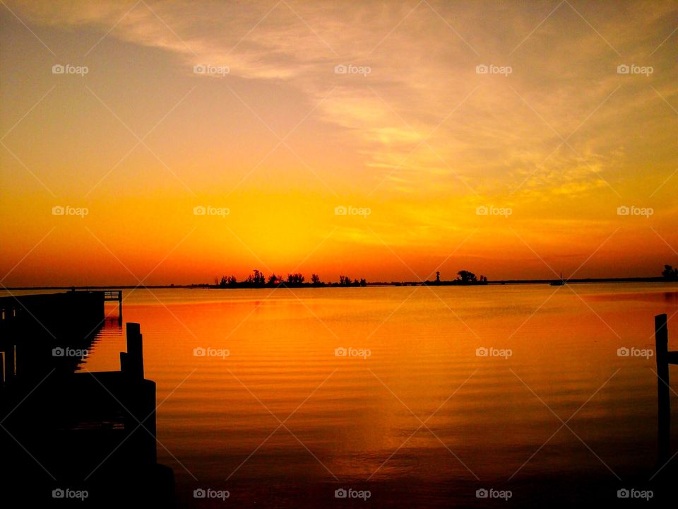 Sunset on the water in Florida. 