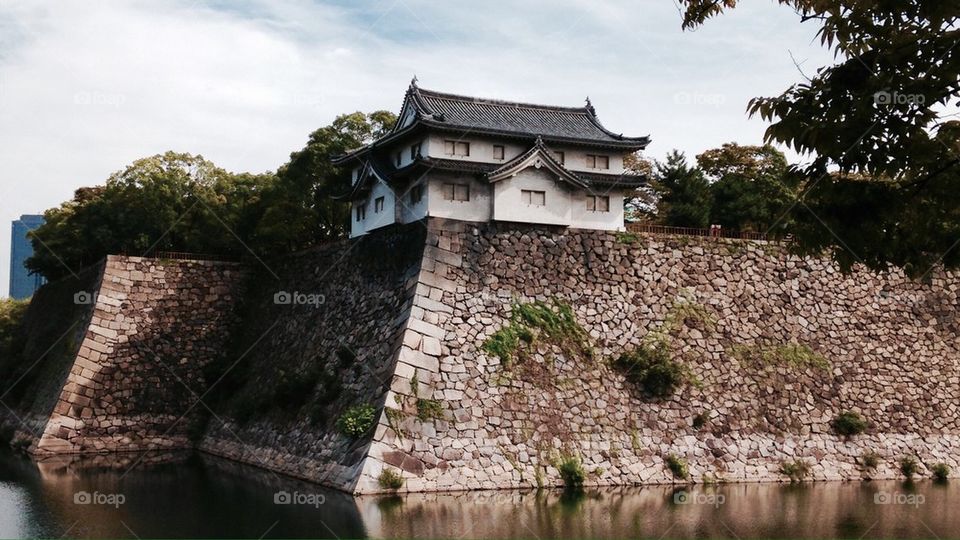 Osaka castle surrounding wall