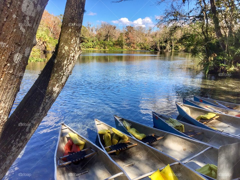 Canoes at the river